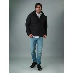 CALVIN KLEIN - Chaqueta Negra Acolchada Con Capota Para Hombre