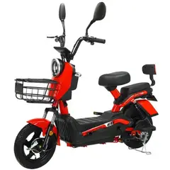 GENERICO - Bicicleta Electrica 350w A 800 W Rojo Con Amortiguacion