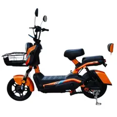 GENERICO - Bicicleta Electrica 350w A 800 W Naranja Con Amortiguación