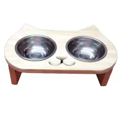 GENERICO - Comedero doble anti reflujo para gatos