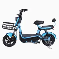 GENERICO - Bicicleta Electrica Azul 600 W Amortiguación