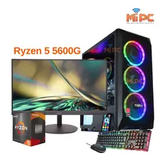 POWER GROUP - Combo Gamer Ryzen 5 5600g, 16 Ram, 512 Solido, Graficos vega, Monitor