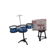 INFANTILES CAJUROMIX - Juguete Batería Infantil 5 Tambores+silla