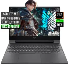 HP - VICTUS AMD RYZEN 7-8845HS RTX 4070 8GB SSD 1TB RAM 16GB LED 16" FHD 144Hz