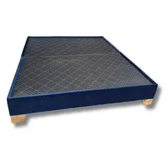 ESTILO Y CONFORT - Basecama dividida Azul 160x190 Pata Madera