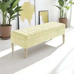 DISEÑOS RAMONA'S - Puff Baúl Con Paneles 100x40x50 Marfil