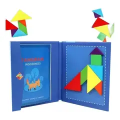 JUGANDO Y EDUCANDO - Juego Tangram Magnético De Madera Para Niños
