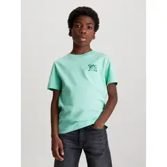 CALVIN KLEIN - Camiseta azul con logo en el pecho para niño