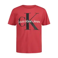 CALVIN KLEIN - Camiseta roja con monograma para niño