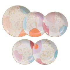 CORONA - Set 4 Platos Postre + 1 Plato Pando Disney Princesas