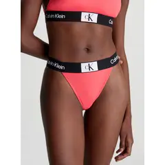 CALVIN KLEIN - Parte rosado de abajo de bikini de talle alto - CK96