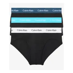 CALVIN KLEIN - 3 Pack de Hip Brief Negro slips - Cotton Stretch