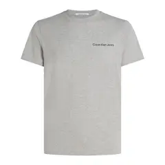 CALVIN KLEIN - Camiseta Gris Slim Con Logo Institutional