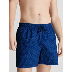 CALVIN KLEIN - Bermuda De Baño Azul De Largo Medio Con Cordón