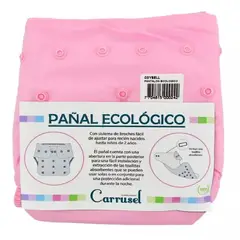 MUNDO BEBE - Pañal Ecológico Unitalla bebés rosa