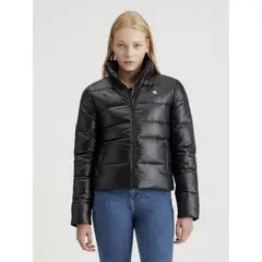CALVIN KLEIN - Chaqueta negra acolchada con mini monograma