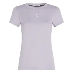 CALVIN KLEIN - Camiseta morado slim con micro monograma