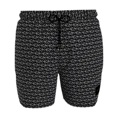 CALVIN KLEIN - Traje negro de baño de largo medio con cordón - CK Print