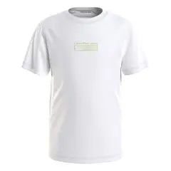 CALVIN KLEIN - Camiseta blanca con estampado de ondas para niños