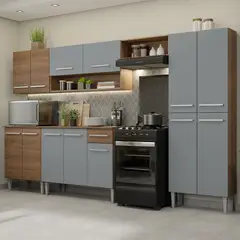 MADESA - Cocina Integral Emilly 2.90 Metros Marrón/Gris 01