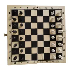 GENERICO - Juego Mesa Ajedrez Madera Plegable Tablero Casa Artesanal