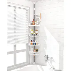 GENERICO - Organizador Esquinero Para Baño Ducha Ajustable Color Blanco