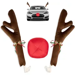 GENERICO - Adorno Navidad Reno Para Carro Merry Christmas Cachos