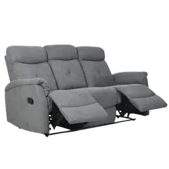 MUEBLES FIOTTI - Sofa Reclinable 3 puestos Gris Fiotti Tinay