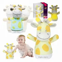GENERICO - Peluche Bebe Niño Niña De Animales Con Luces Para Abrazar