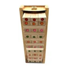 ARTESANAL - Juego De Mesa Jenga De Colores Madera