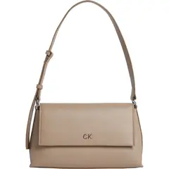 CALVIN KLEIN - Bolso beige de hombro pebble