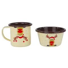MACUIRA - Set de Mug Y Bowl Reno Rudolph en Peltre Navidad