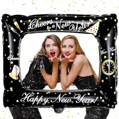 GENERICO - Globo metalizado marco para selfie foto happy new year