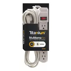 GENERICO - Multitoma Regleta Eléctrica 6 Salidas Extensión 5 Metros