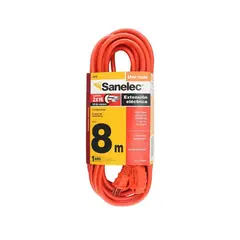 GENERICO - Extensión De Poder De 8 Metros Con 3 Conexiones Naranja