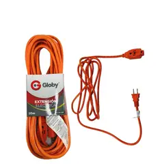 GENERICO - Extensión Eléctrica 8 Metros Uso Rudo Naranja