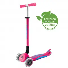 GLOBBER - PATINETA PRIMO PLEGABLE PLUS FUCCIAAZUL - LLANTS LUCES LED