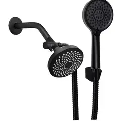 GENERICO - Kit Desviador- Ducha Small 10 Cm, Teleducha Soporte Negro