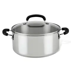 FARBERWARE - Olla 24cm acero inoxidable con tapa de vidrio templado