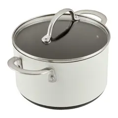 ANOLON - Olla 20cm con tapa de vidrio templado anodizado duro antiadherente