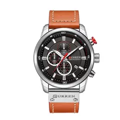 CURREN - Reloj Hombre 8291 Cuarzo Correa De Cuero Lujo