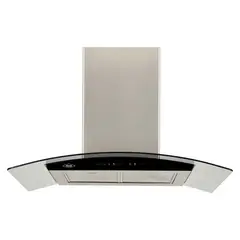 HACEB - Campana isla vidrio inox-negro 90 Cm 3 velocidades