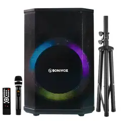 SONIVOX - Cabina De Sonido 12 Pulgadas 120w Bt Fm Recargable