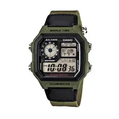 CASIO - Reloj Para Hombre Deportivo AE-1200WHB-3BVDF Verde Militar