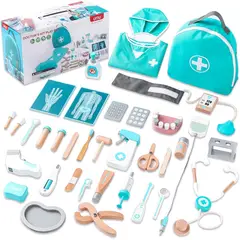 KOBALT - Kit de médico para niños de simulación: 36 piezas de madera