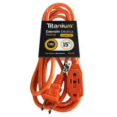 GENERICO - Extensión Eléctrica 15 Metros Uso Rudo Naranja