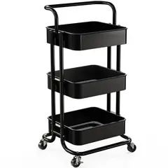 GENERICO - Carrito Organizador Multiusos Ruedas Almacenamiento 3 Niveles Auxilia
