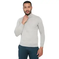 LOS CABALLEROS - Buzo cuello tortuga gris