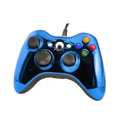 GENERICO - Control Para Xbox 360 Y Pc Metalizado Alámbrico Azul