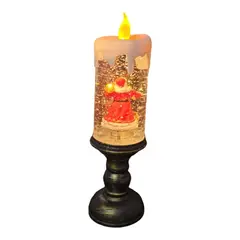 GENERICO - Decoración Navideña Vela Bola De Nieve Giratoria Papá Noel